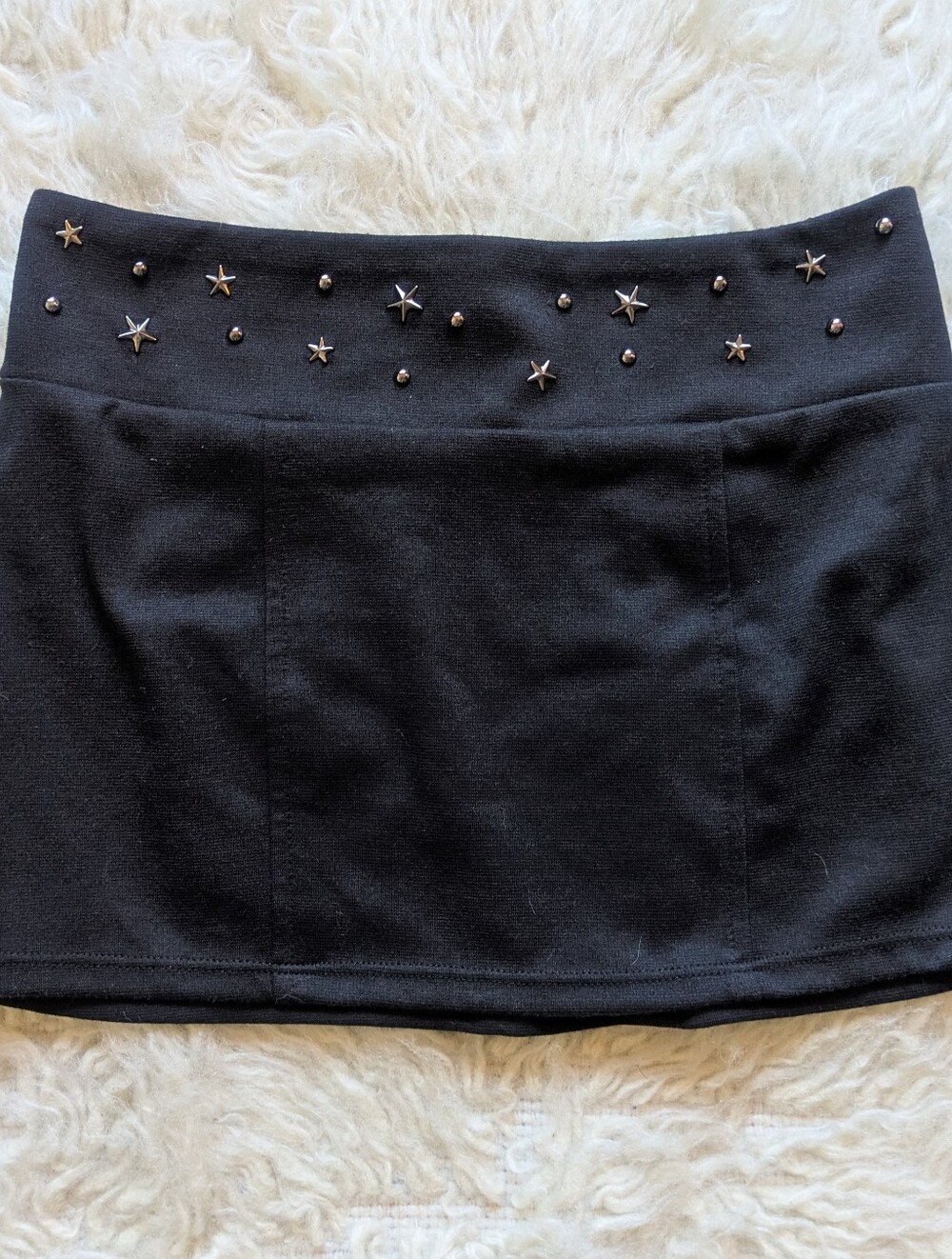 2000s Y2K Black Studded Mini Skirt Size Small